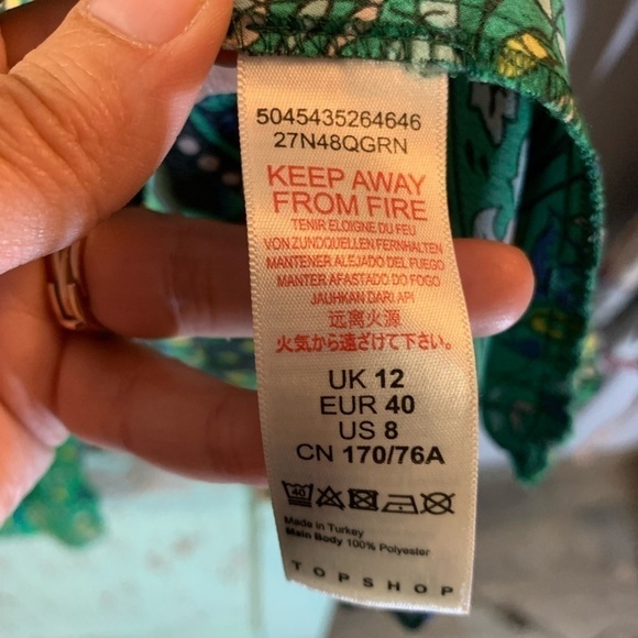 Women’s Topshop green paisley print skirt - Picture 4 of 6